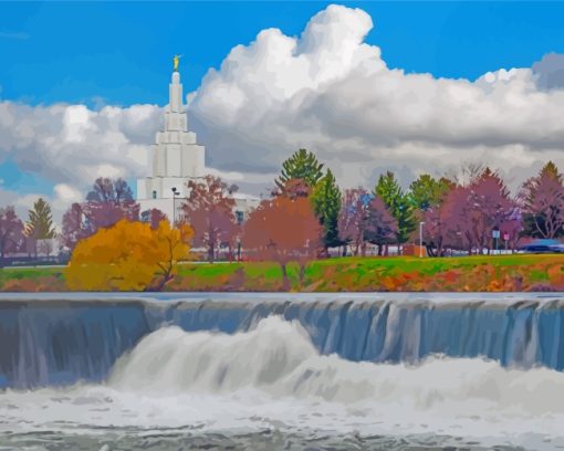 Idaho Falls Temple paint by number