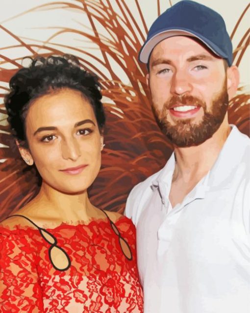Jenny Slate And Chris Evans paint by number