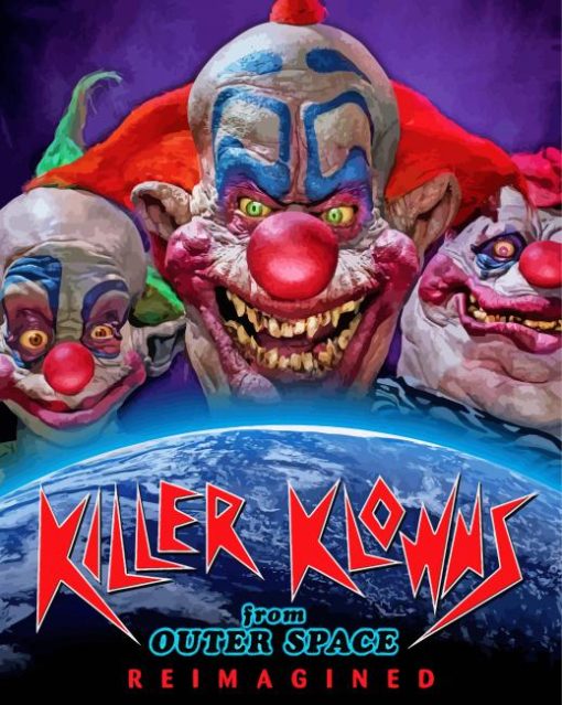 Killer Klowns From Outer Space Poster paint by number