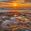 La Jolla Tide Pools At Sunset paint by number
