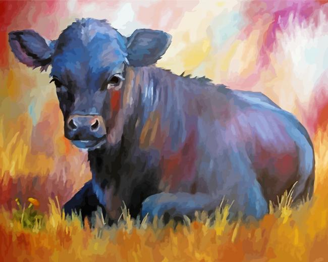 Little Black Cow paint by number