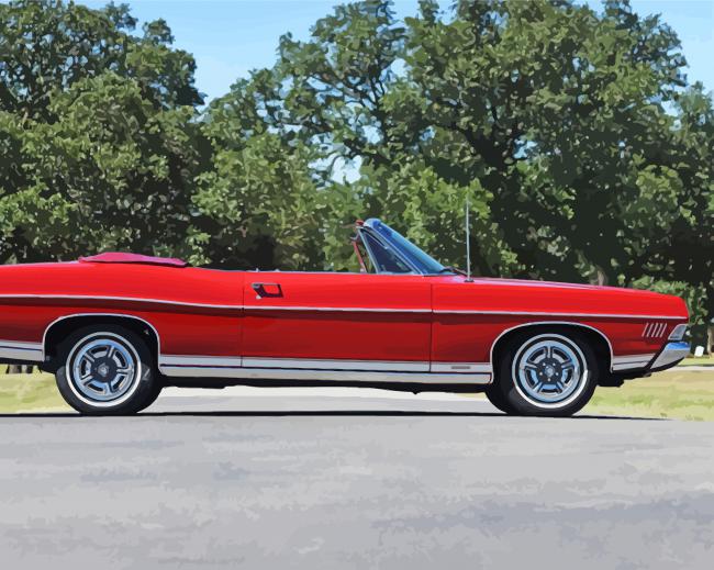 Red Ford Galaxie Car paint by number