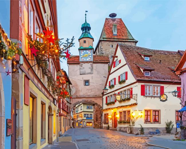 Rottenburg In Christmas paint by number