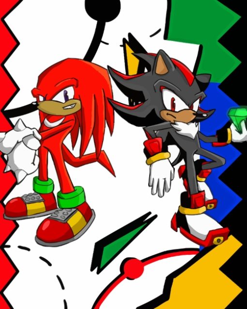 Shadow And Knuckles Cartoon paint by number