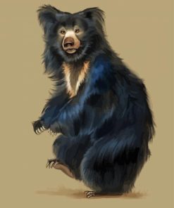 Sloth Bear Art paint by number