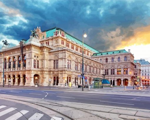 Vienna State Opera Austrian Alps paint by number