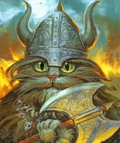 Viking Cat paint by number