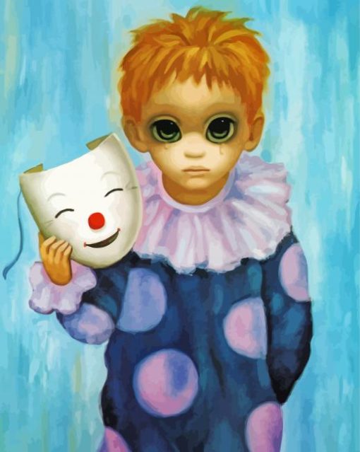 Big Eyed Kid Clown paint by number