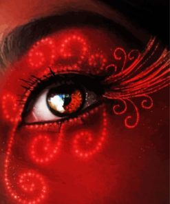 Red Lady Eyes paint by number