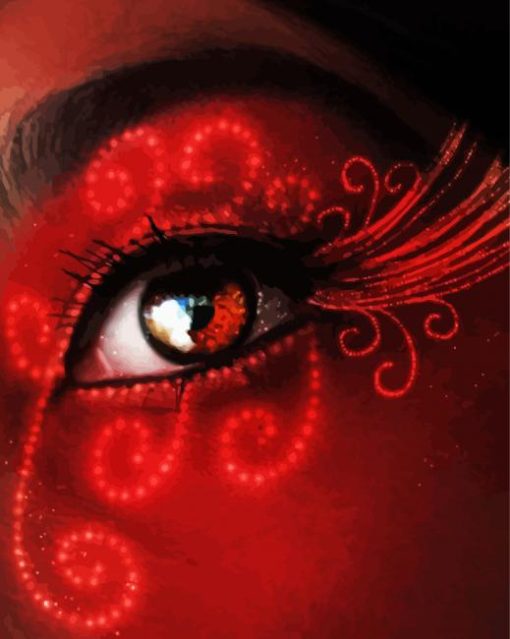 Red Lady Eyes paint by number