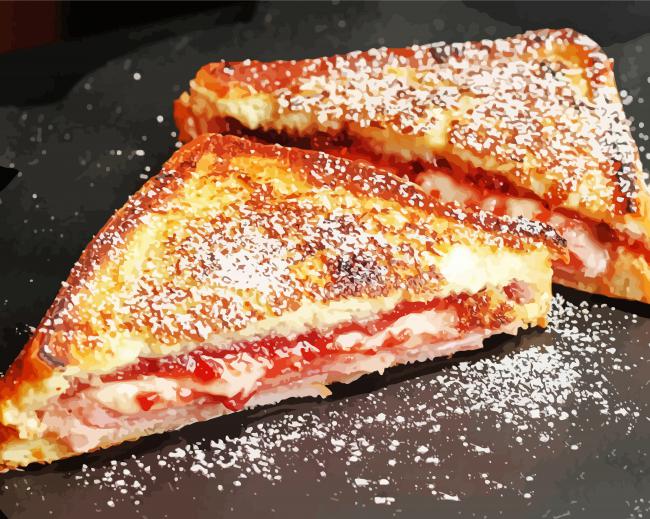 Tasty Monte Cristo Sandwich paint by number