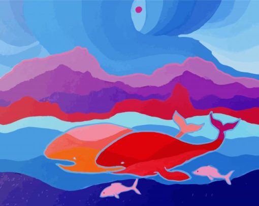 Ted Harrison Whales Of Monterrey paint by number