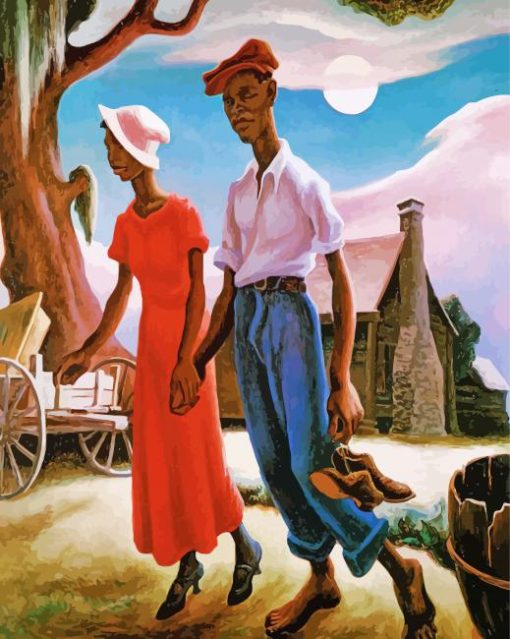 African Black Couple paint by number