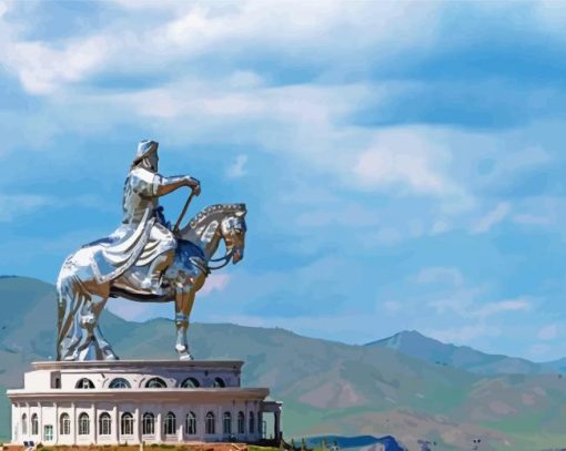 Chinggis Khaan Statue Complex paint by number