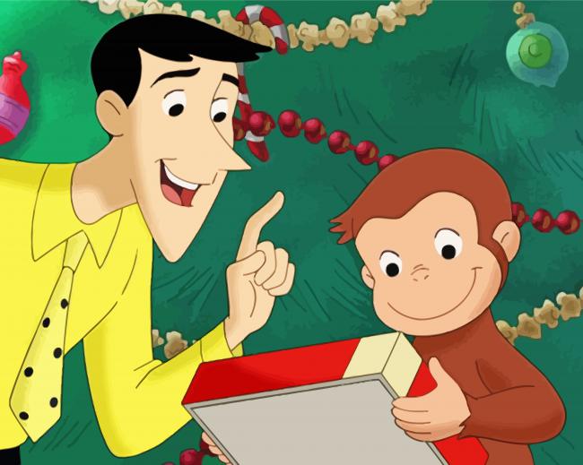 Curious George Mr Renkins paint by number