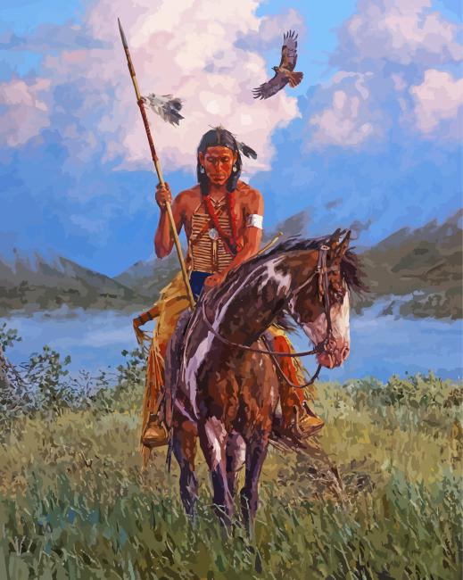 Native American Hunter Art paint by number