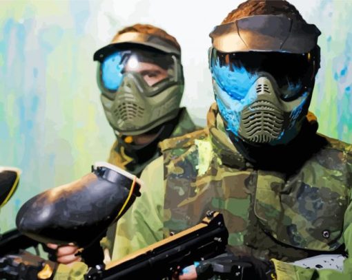 Paintball Warriors paint by number