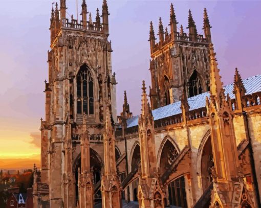 York Minster Sunset paint by number