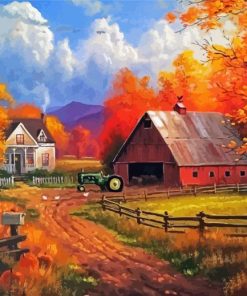 Farm House In The Fall Art paint by number
