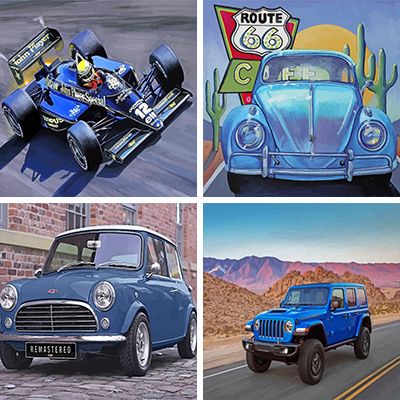 Blue Cars Paint By Numbers