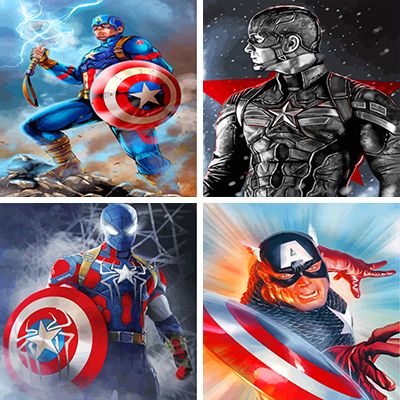 Captain America Paint By Numbers 