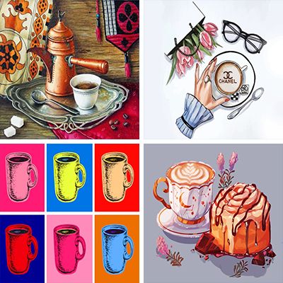 Coffee Cups Paint By Numbers 