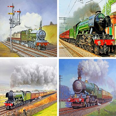 Trains Paint By Numbers 