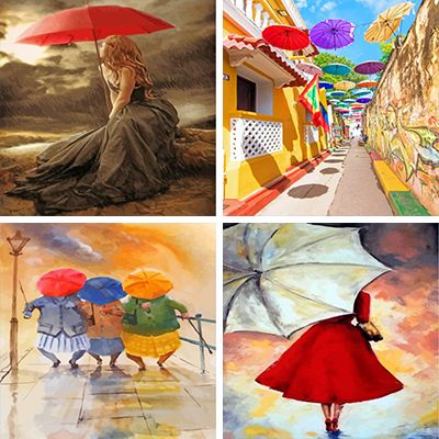 Umbrellas Paint By Numbers