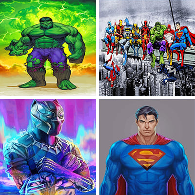 Superheroes Paint By Numbers