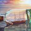 Pirate Ship In Bottle paint by number