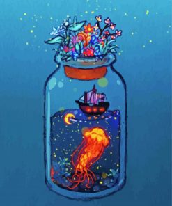 Aesthetic Ship In Bottle paint by number