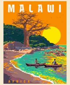 Africa Malawi Poster paint by numbers