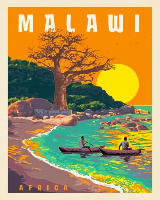 Africa Malawi Poster paint by numbers