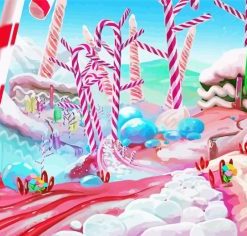 Candy Cane Forest Paint by Numbers