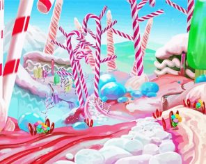Candy Cane Forest Paint by Numbers