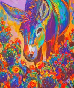 Colorful Donkey And Cactus paint by numbers
