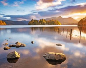 Derwentwater At Sunset Paint by Numbers
