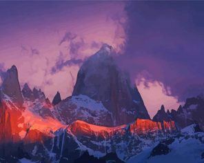 Fitz Roy At Sunset Paint by Numbers