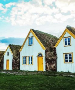 Iceland Farmhouse Landscape paint by numbers
