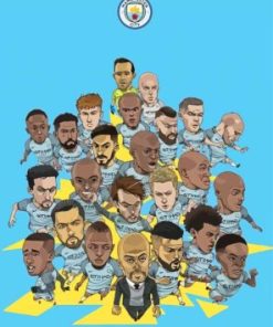 Manchester City Players Caricatures Paint by Numbers