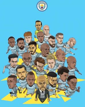 Manchester City Players Caricatures Paint by Numbers