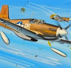 P51 Mustang Fighter Art Paint by Numbers