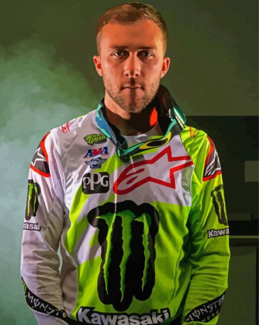Professional Motorcross Racer Eli Tomac paint by numbers