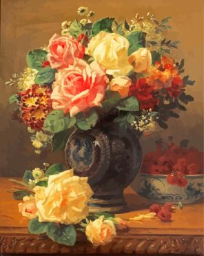 Roses And Raspberries Jean Baptiste Robie Paint by Numbers