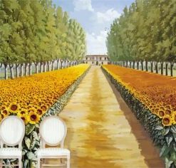 Sunflower landscape Paint by Numbers