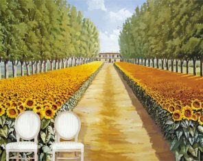 Sunflower landscape Paint by Numbers