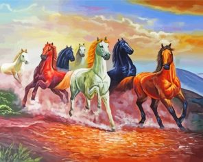 The Seven Horses Paint by Numbers