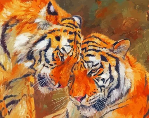 Tiger Couple Animals Art paint by numbers