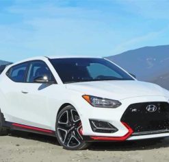 White Hyundai Veloster Car Paint by Numbers