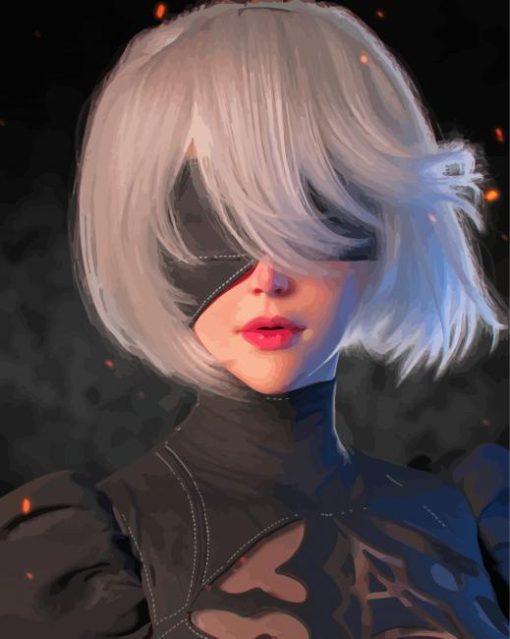 Aesthetic Nier Game Character paint by numbers